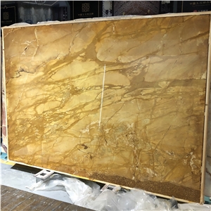 Polished Italy Giallo Siena Medio Marble Slabs
