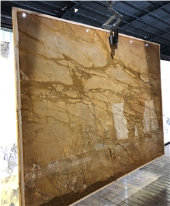 Polished Italy Giallo Siena Unito Marble Slabs