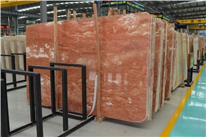 Polished Tea Rose Marble Slabs for Flooring Tiles