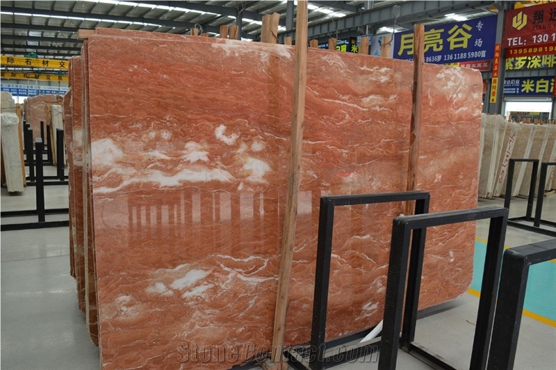 Polished Tea Rose Marble Slabs for Walling Tiles