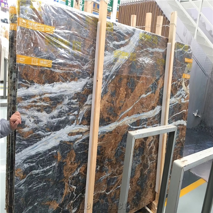 Turkey Blue Jeans Marble Slabs for Flooring Tiles
