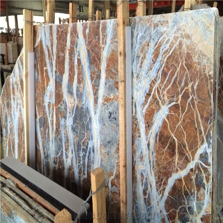 Turkey Blue Jeans Marble Slabs for Flooring Tiles
