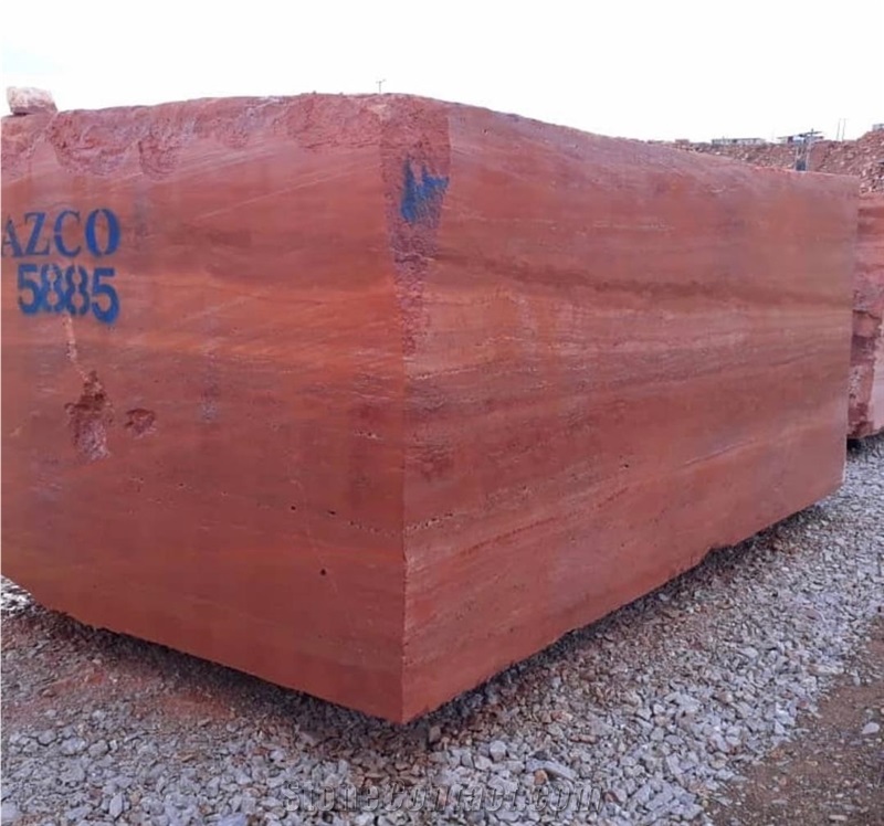 Azarshahr Red Travertine Blocks