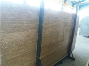 Chocolate Travertine Block, Iran Brown Travertine