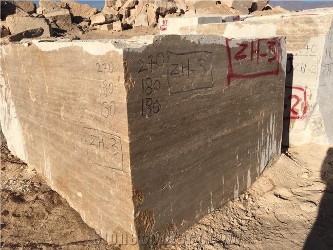 Chocolate Travertine Block, Iran Brown Travertine