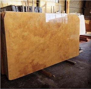 Lemon Travertine Block, Iran Yellow Travertine