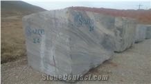 Silver Travertine Blocks, Iran Silver Travertine