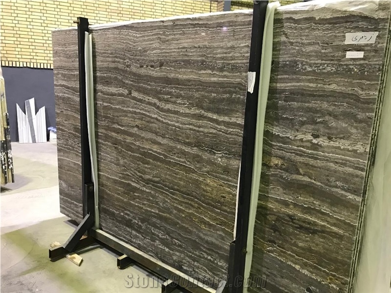 Silver Travertine Blocks, Iran Silver Travertine