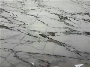 White Wavy Marble Slabs, Ocean Wave White Marble Slabs