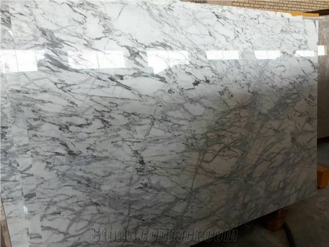White Wavy Marble Slabs, Ocean Wave White Marble Slabs