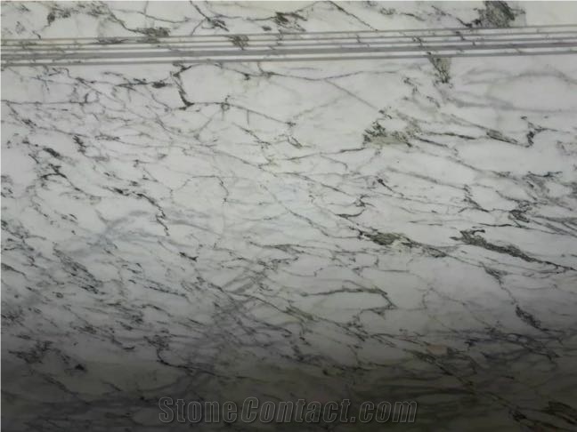 White Wavy Marble Slabs, Ocean Wave White Marble Slabs