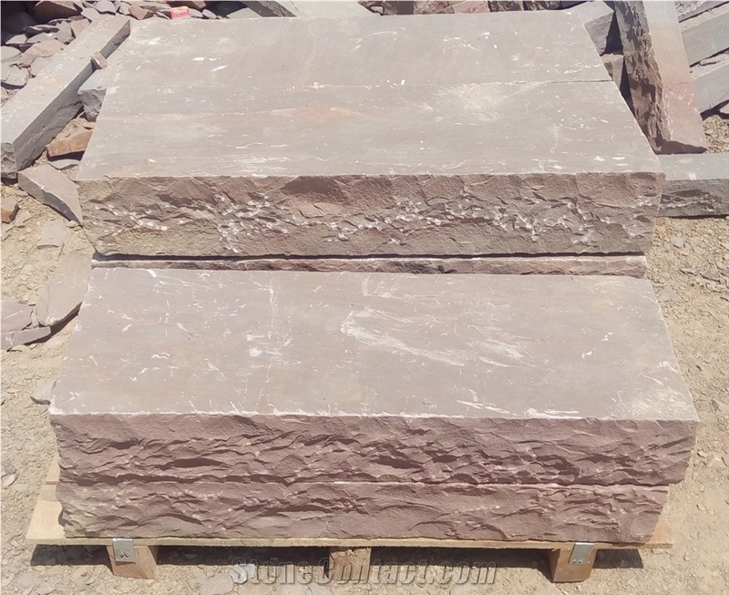 Autumn Brown Sandstone Block Steps