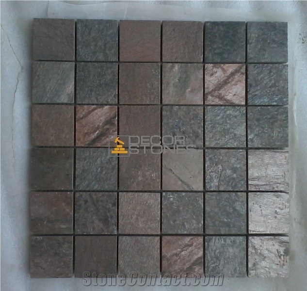Copper Slate Mosaic Wall Tiles