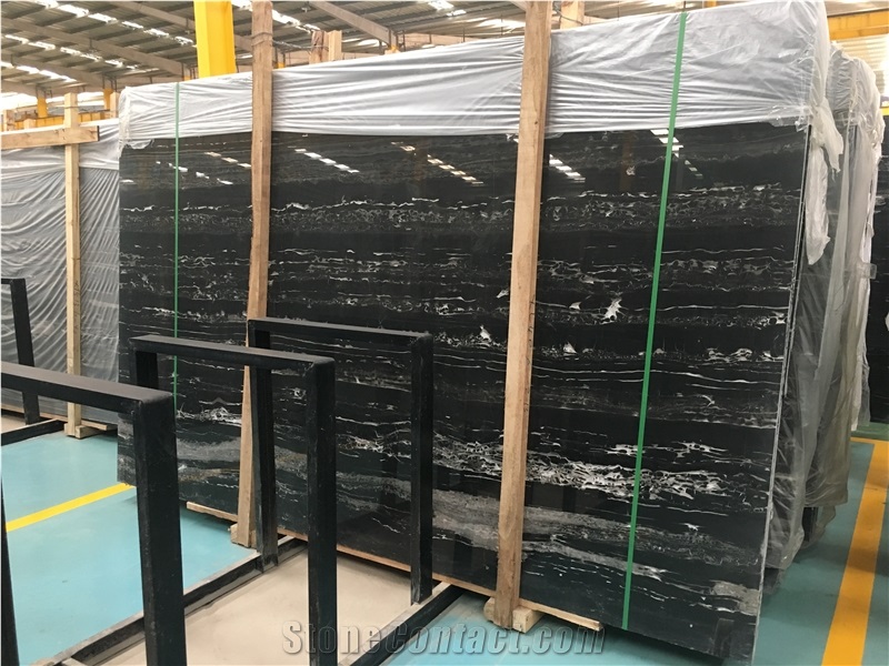 Cheap Chinese Silver Portoro Marble Slab Price