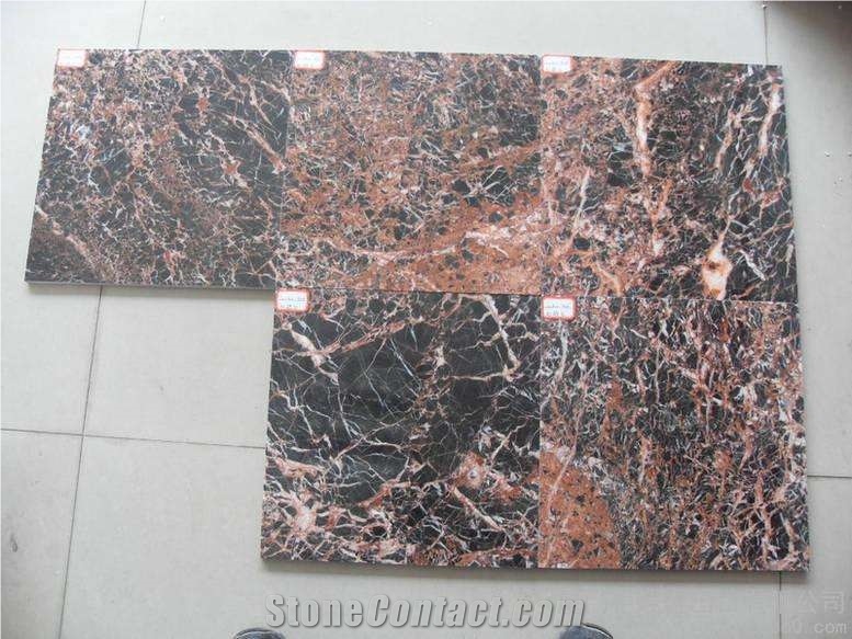 Cheap Polished Azalea Red Marble Tiles Price