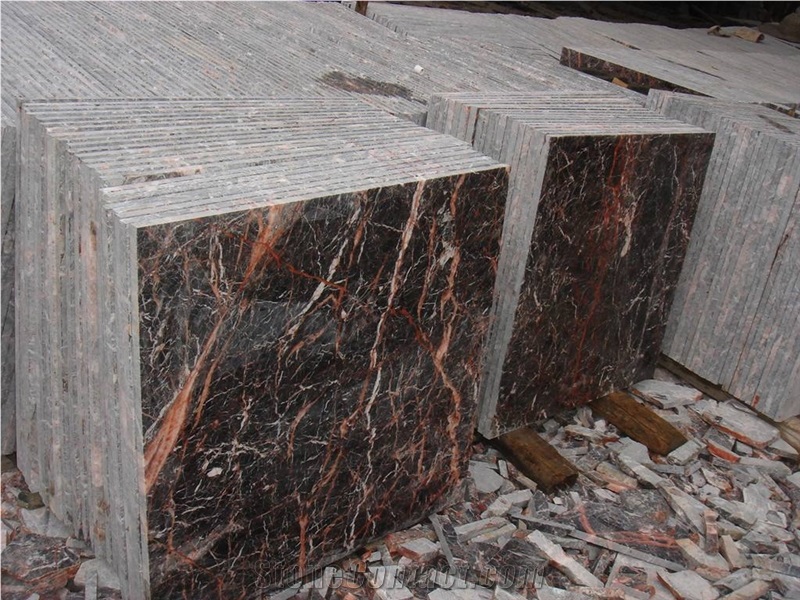 Cheap Polished Azalea Red Marble Tiles Price
