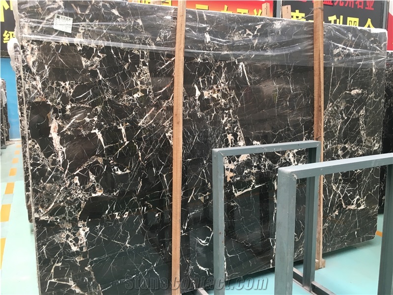 Factory Cheap Price Black Gold Marble Slabs