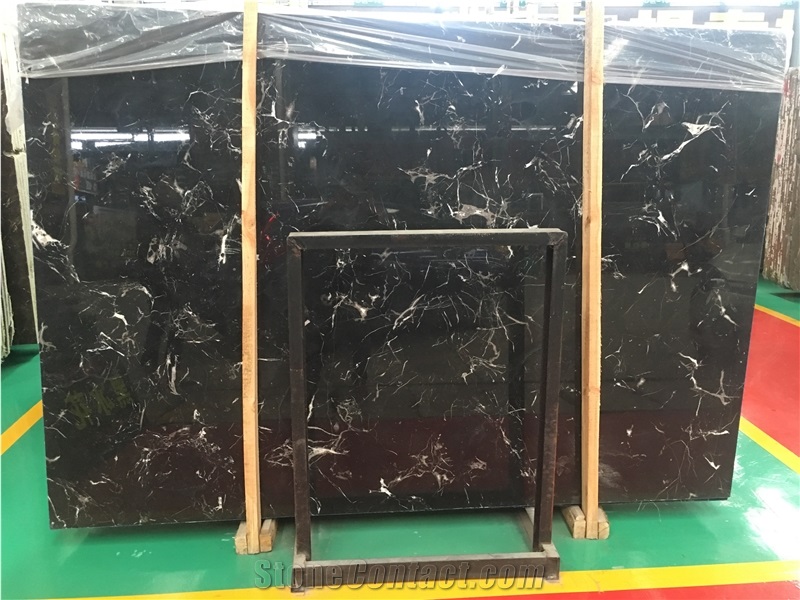 Whosale Black Ice Flower Marble Slab Tile Price