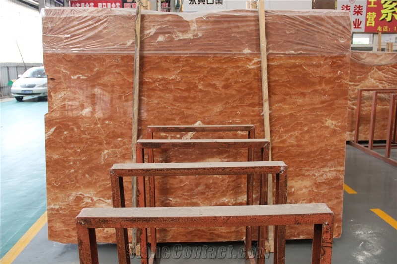 Whosale Polished Tea Rose Marble Slabs Price