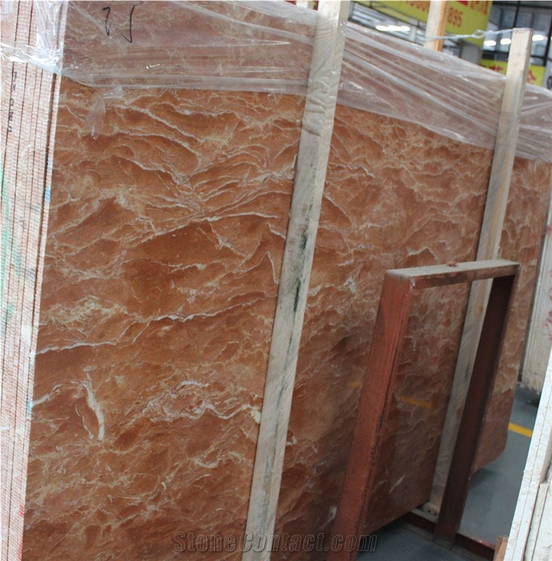 Whosale Polished Tea Rose Marble Slabs Price
