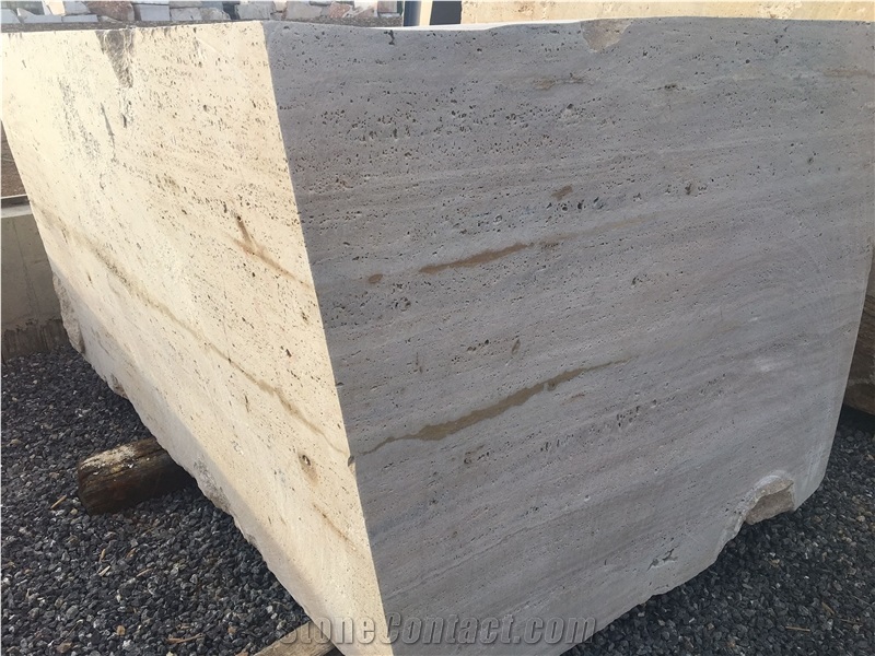 Light Cream Travertine Block, Classic Beige Travertine Block