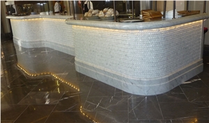 White Portugal Marble Bar Top,Bronze Armani Flooring