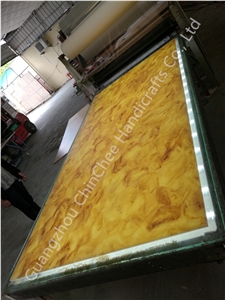 Brown Faux Onyx Slabs Honey Wall Cladding Panel