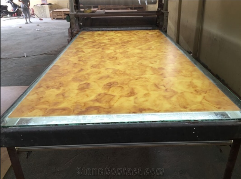 Brown Faux Onyx Slabs Honey Wall Cladding Panel
