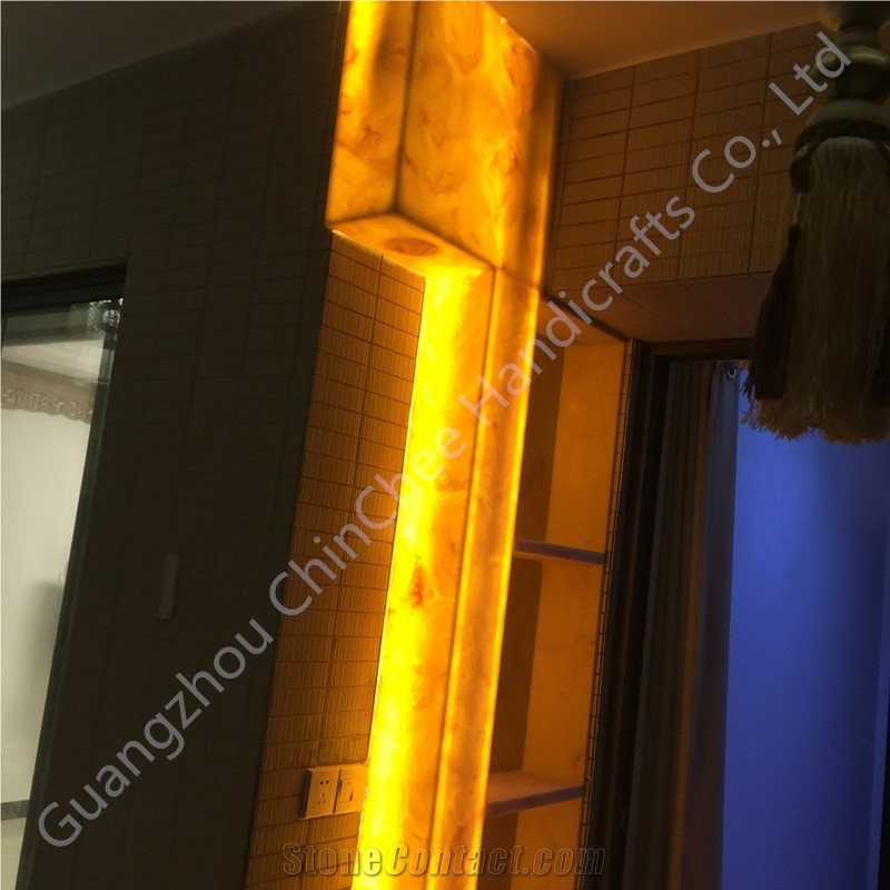 Brown Faux Onyx Slabs Honey Wall Cladding Panel