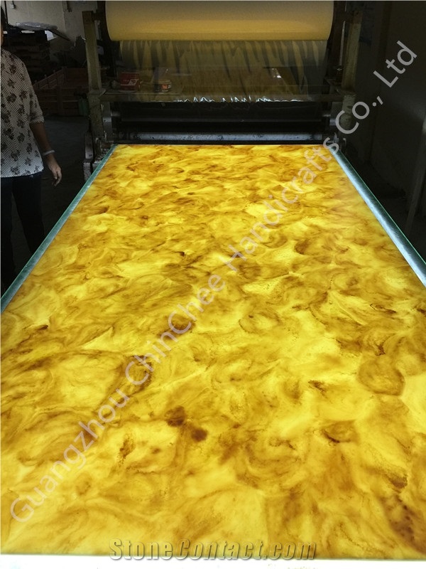 Brown Onyx Slabs Translucent Artificial Stone Panel