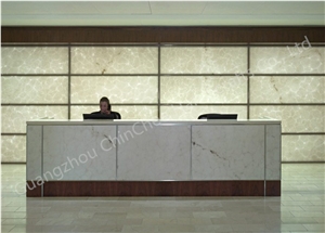 Faux Alabaster Panel Translucent Grey Stone Panel