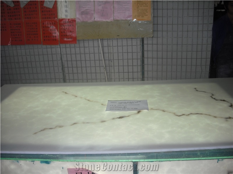 Polished Artificial Alabaster Slab Translucent