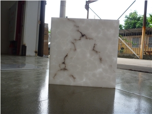 Polished Artificial Alabaster Slab Translucent