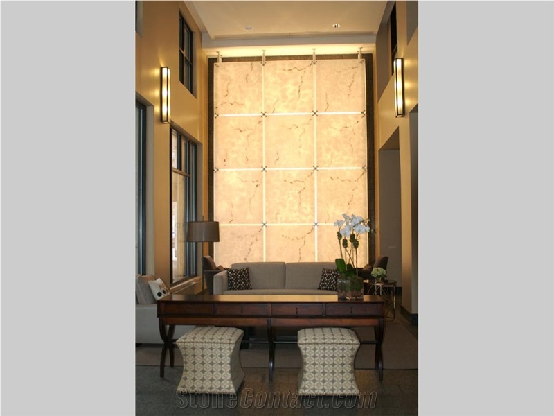 Translucent Artificial Onyx Stone Background Wall