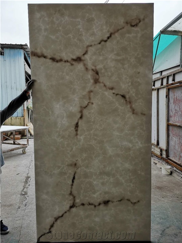 Translucent White Alabaster Stone Artificial Onyx