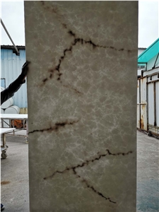 Translucent White Alabaster Stone Artificial Onyx