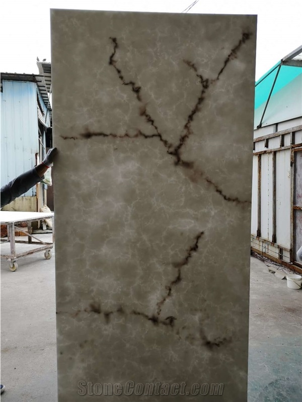 Translucent White Alabaster Stone Artificial Onyx