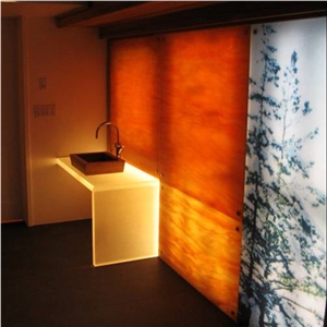 Yellow Onyx Faux Alabaster Stone Background Wall