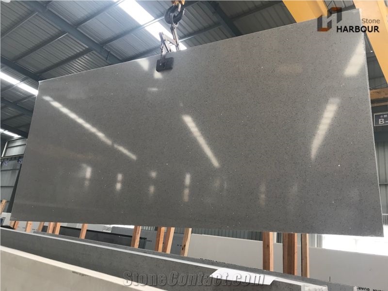 Light Grey Mirror Quartz, Grey Mirror Quartz Slab