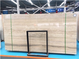 Travertino Montemerano, Ivory Blue Travertine Slab