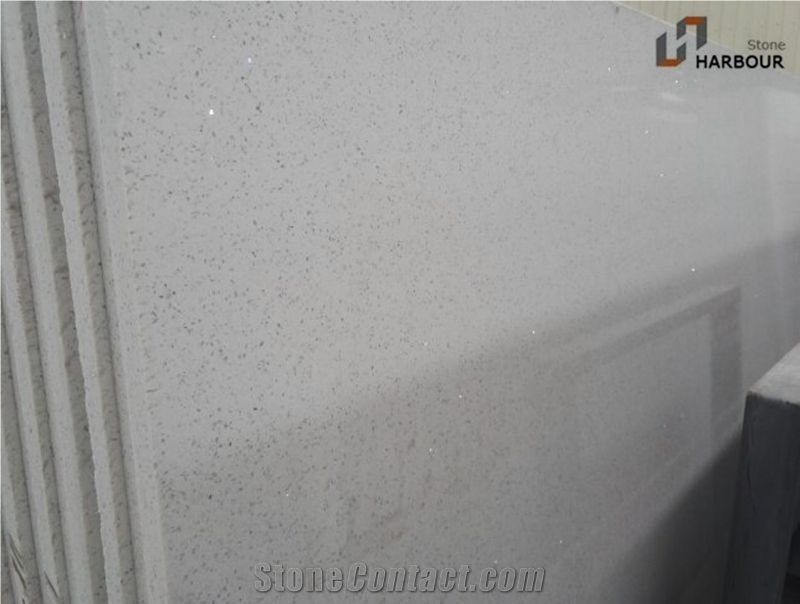 White Mirror Quartz Slab, White Lustre Quartz Slab