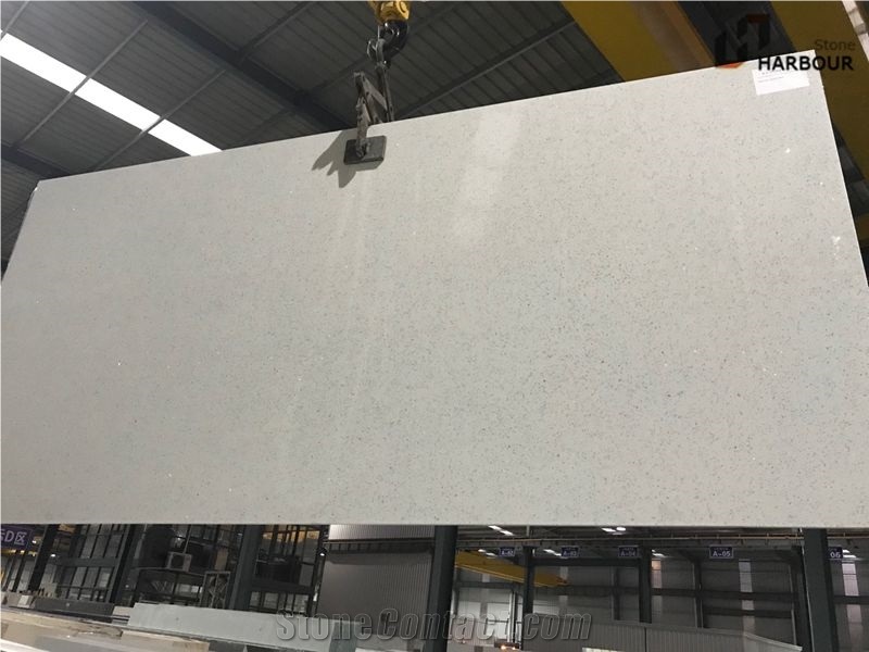 White Mirror Quartz Slab, White Lustre Quartz Slab