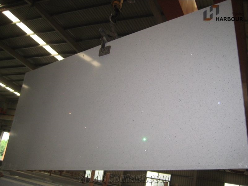 White Mirror Quartz Slab, White Lustre Quartz Slab