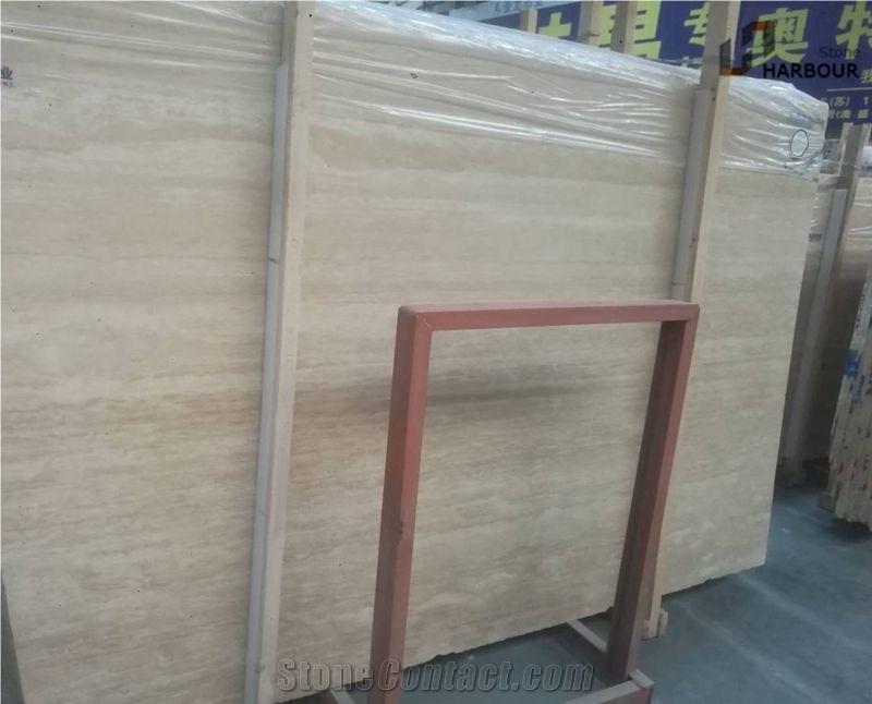 White Travertine Slab, Light Beige Travertine Slab