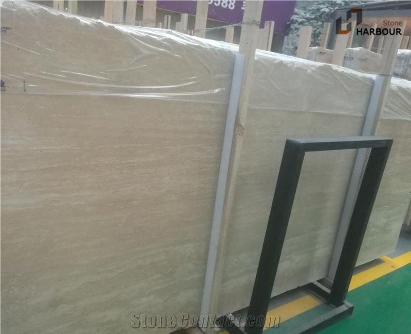 White Travertine Slab, Light Beige Travertine Slab