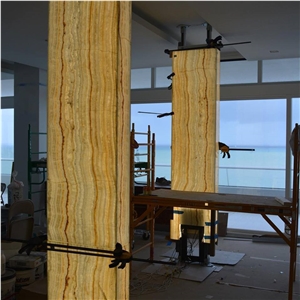 Backlit Onyx Columns