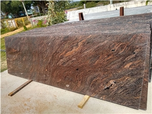 Paradiso Bash Granite Slabs, India Brown Granite