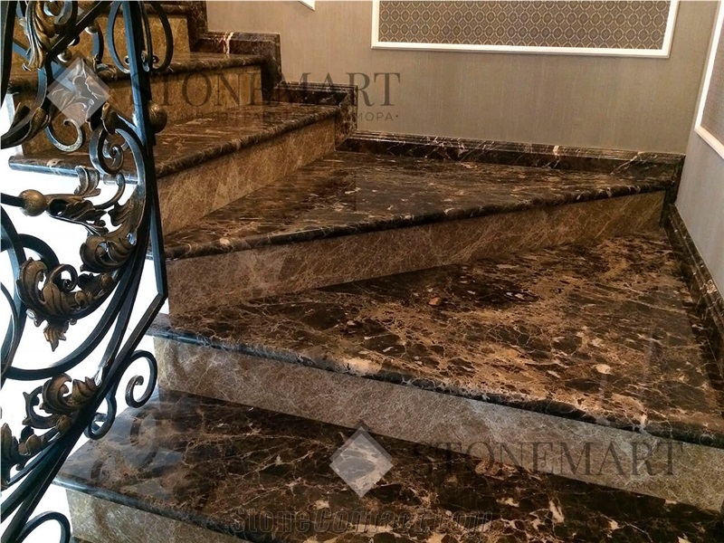 Staircase in Emperador Dark Marble