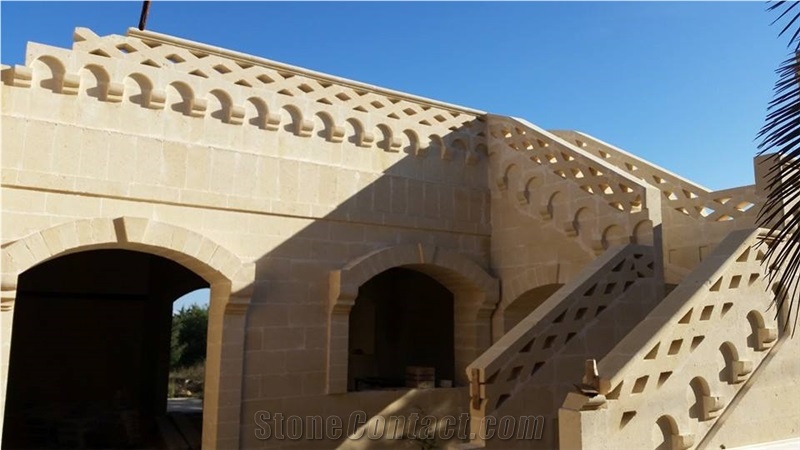 Gravina Tufa Carved Handrail, Stair Balusters