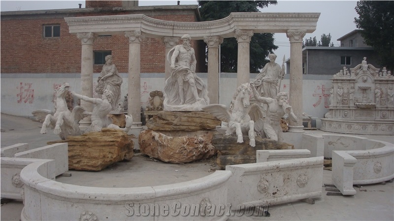 Hand Carved Garden Stone Fountain